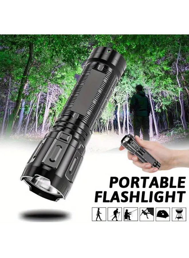 1Pc USB Rechargeable LED Flashlight 150 Lumens Portable Tactical Camping Lantern Emergency Backup Light with Hanging Hole for Outdoor Hiking Camping Emergencies Compact Durable Design Sleek Finish Sturdy Material Handheld Lantern - Image 3