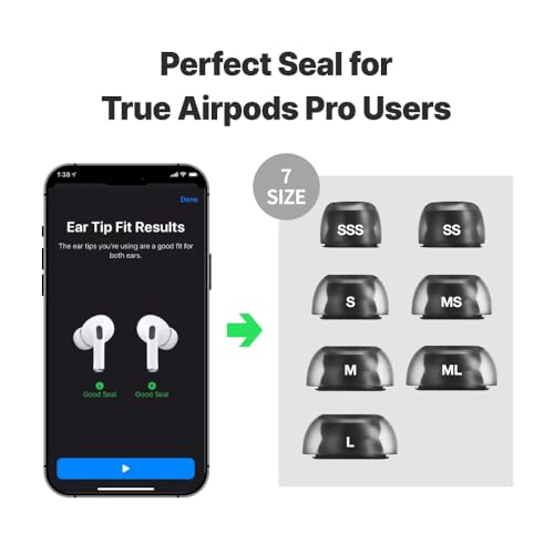AZLA Crystal for Airpods Pro 1st & 2nd Gen (ML) – Airpod Pro Ear Tip Replacement – Airpod Pro Tips with Premium Silicone - Image 5