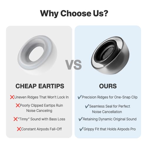 AZLA Crystal for Airpods Pro 1st & 2nd Gen (ML) – Airpod Pro Ear Tip Replacement – Airpod Pro Tips with Premium Silicone - Image 3