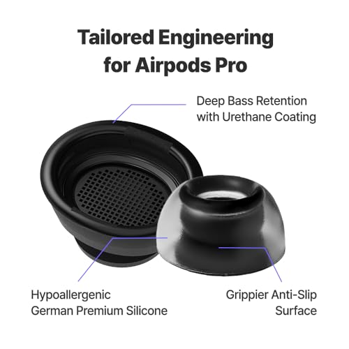 AZLA Crystal for Airpods Pro 1st & 2nd Gen (ML) – Airpod Pro Ear Tip Replacement – Airpod Pro Tips with Premium Silicone - Image 2