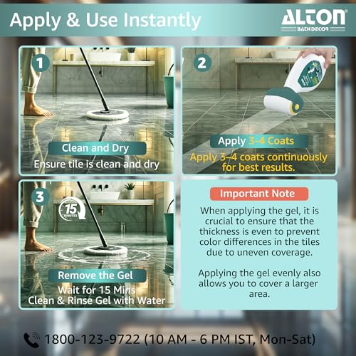 ALTON Slip-Free Gel Refill | Invisible Effect, Anti-Slip Gel for Bathroom, Kitchen, Floors | Safe for Floors–No Damage | Works on Tiles, Stone, Marble, Ceramic, Porcelain | Lasts 3-5 Years (1kg) - Image 4
