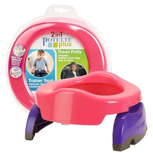 كرسي تدريب السفر كالنكم بوتيت بلس 2 في 1 باللون الوردي