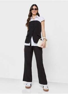 Ginger Bandeau Button Down Waistcoat & Relaxed Fit Pant Coord Set  - Image 1
