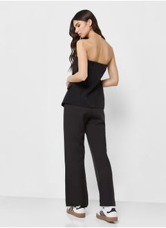 Ginger Bandeau Button Down Waistcoat & Relaxed Fit Pant Coord Set  - Image 2