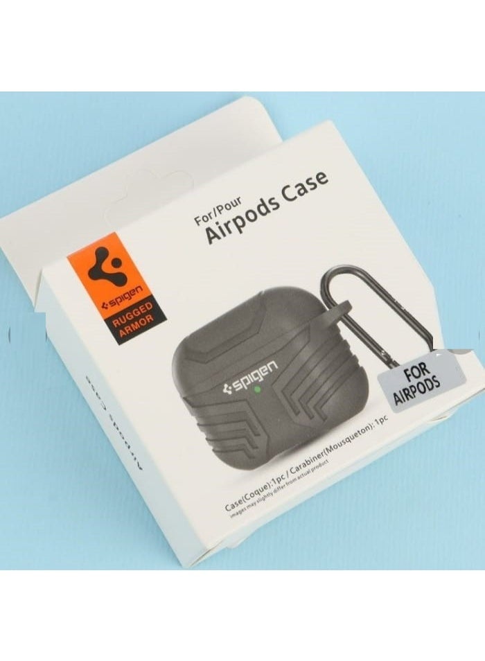 Spigen AirPods Pro 2 Silicone Protective Case with Carabiner  Grey - Image 1