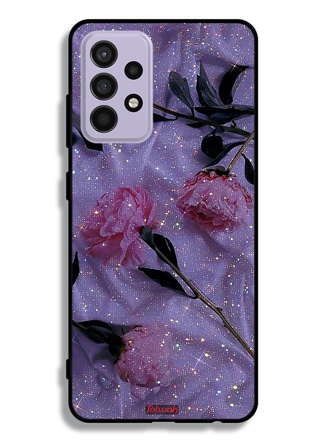 Tolwak Samsung Galaxy A52s 5G Protective Case Cover Glitter Roses - Image 1