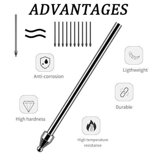 SLAUNT Replacement Metal Nibs/Tips Compatible with Samsung Galaxy Tab S10 Ultra/S9/S8/S7/S7 FE/S6 Lite/S22U/S23U/S24U/S25U S Pen 2 Pcs Metal+5 Plastic Nibs/Tips+Clip (2+5 pcs Set) - Image 3