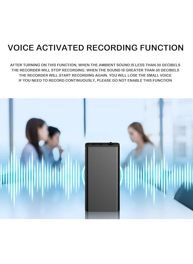 erorex - Only 0.19 Inches Thick Mini Voice Activated Recorder Digital Audio Recorder Small Listening Device Micro Dictaphone - Image 1