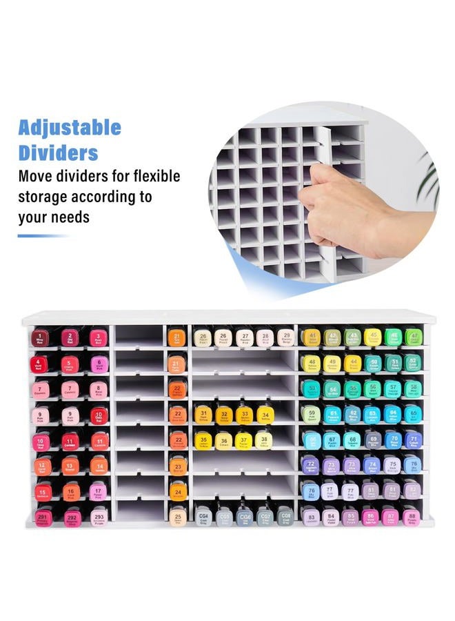 Yiitoll Marker Organizer, Marker Holder Organizer for 120 Markers with Removable Divider, Marker Storage for Desk, Art Marker Storage Rack to Storing Markers Colored Pens Desk Organizer - Image 2