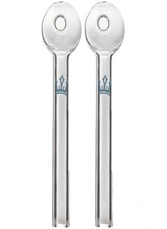 Generic 2 Pack Clear Glass Drinking Straw for Hot Tea Milkshake and Hot Coffee  - Image 1