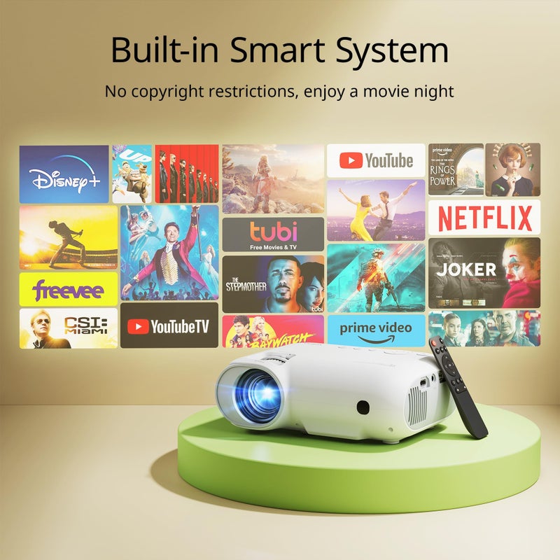 YOTON Y9 Netflix Projector with wifi and bluetooth, Portable Projector 4K support 20000 lumens with zoom, 2024 Upgraded movie projector with Netflix/Prime Video/YouTube/Hulu/Dolby - Image 2