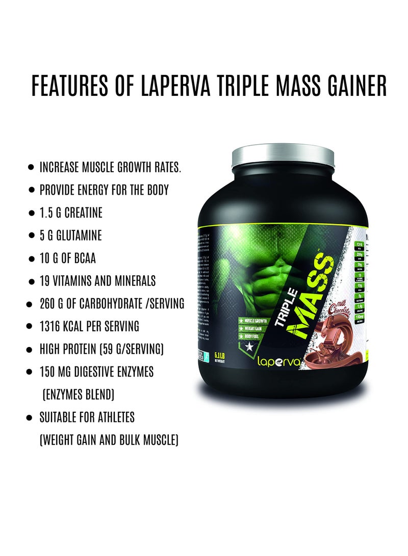 لابيرفا تريبل ماس 8 حصص بنكهة الشوكولاتة بالحليب 2.8 كجم - Image 3