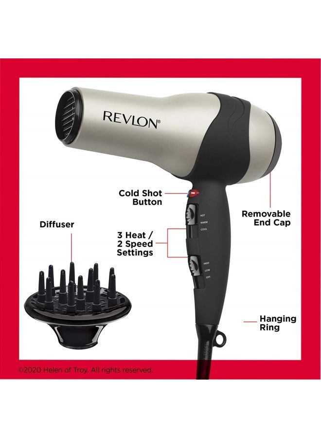 Revlon مجفف شعر ريفلون توربو | 1875 واط من اللمعان الأقصى، تجفيف سريع (فضي) - Image 5
