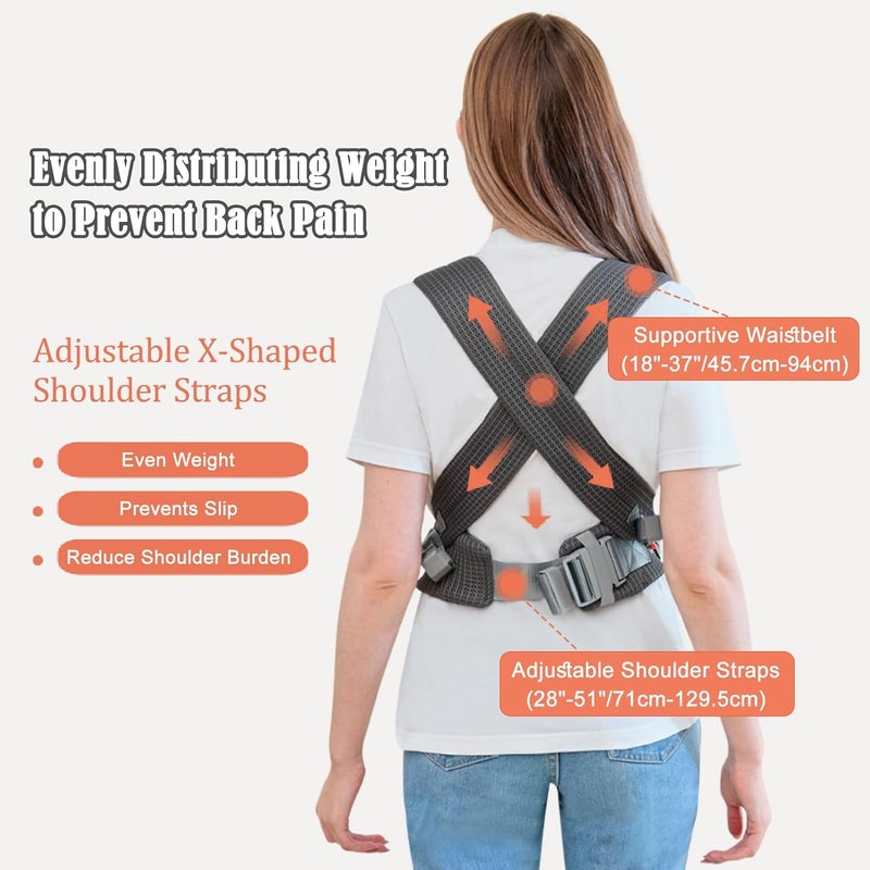 IULONEE Baby Carrier Ergonomic Baby Carrier Newborn to Toddler Baby Wraps Carrier Infant Front  Back Backpack Carry Toddlers Carrier Sling for Newborn Dark Grey - Image 5