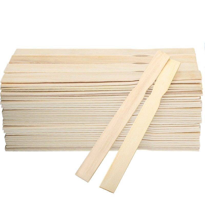 ZOENHOU 100 PCS 14 Inch Paint Sticks Premium Wooden Paint Stir Waxing Mixing Sticks Bulk for Crafts Painting Crafting Resin Wood Paddle Hobby Projects Garden