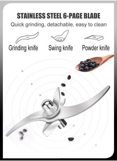 DBLEW Electric 200 Grams Grain Mill Powder Cereal Spice Superfine Dry Grinder Herb Flour Crusher Commercial Coffee Pulveriser Grain Household Portable Grinding Machine  - Image 4