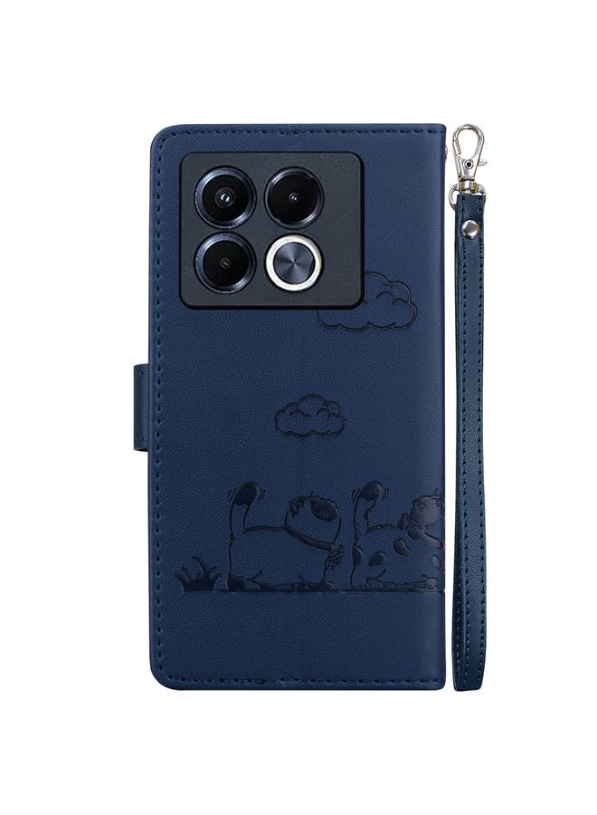 زبون جراب لهاتف Infinix Note 40 5G، جراب هاتف جلدي برسومات قطط لطيفة بتقنية RFID - Image 3