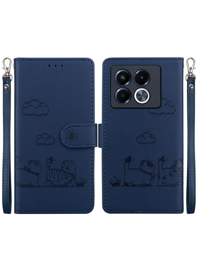 زبون جراب لهاتف Infinix Note 40 5G، جراب هاتف جلدي برسومات قطط لطيفة بتقنية RFID - Image 1