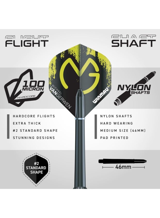 WINMAU Darts Set Michael Van Gerwen MvG Steeltip Gift Case - 50 Piece Dart Set | 20g Steel Tip 90% Tungsten Darts | 4 x Shafts | 4 x Flights | Accessories - Image 5