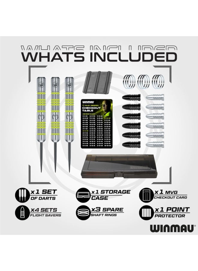 WINMAU Darts Set Michael Van Gerwen MvG Steeltip Gift Case - 50 Piece Dart Set | 20g Steel Tip 90% Tungsten Darts | 4 x Shafts | 4 x Flights | Accessories - Image 4