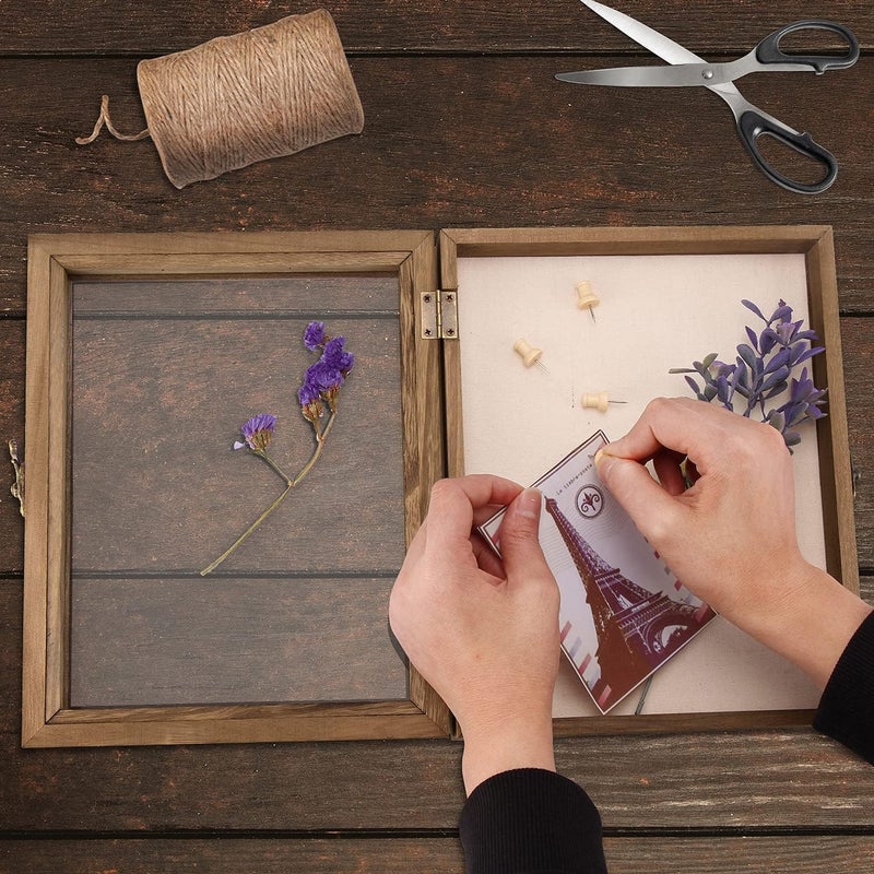 TJMOREE Shadow Box Frame 8 x 10 Shadowbox Display Case Picture Frame with Linen Back Memorabilia Bouquet Medals Military Photos Memory Box - Image 4