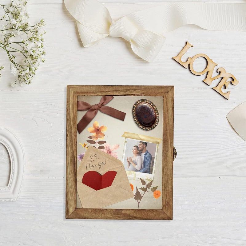 TJMOREE Shadow Box Frame 8 x 10 Shadowbox Display Case Picture Frame with Linen Back Memorabilia Bouquet Medals Military Photos Memory Box - Image 3