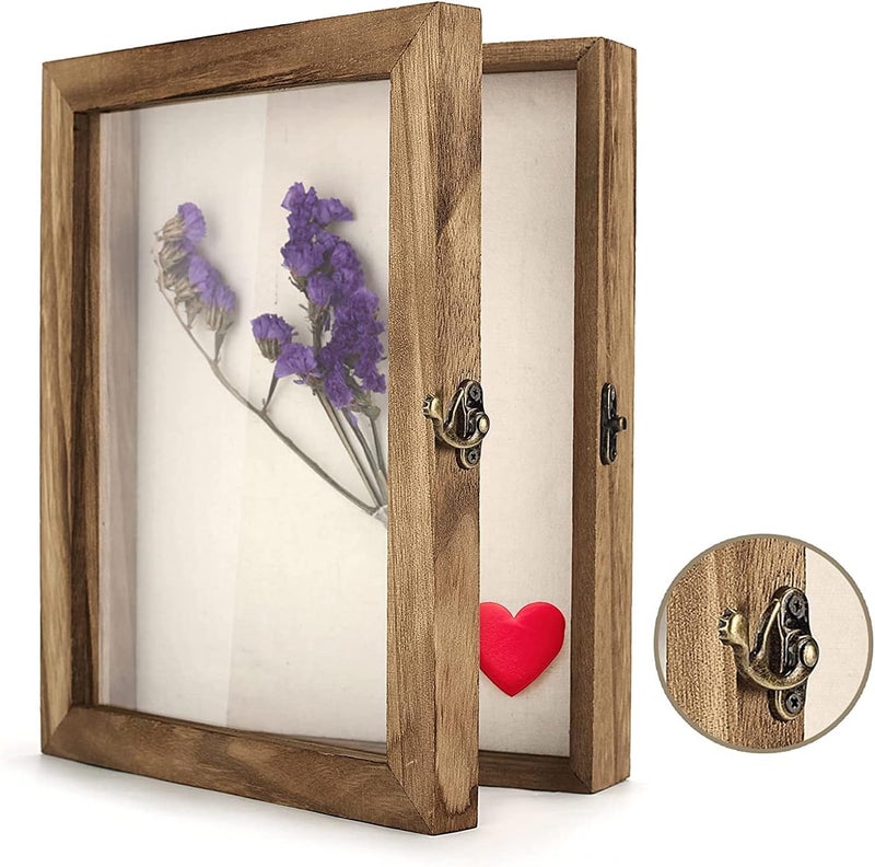 TJMOREE Shadow Box Frame 8 x 10 Shadowbox Display Case Picture Frame with Linen Back Memorabilia Bouquet Medals Military Photos Memory Box - Image 1