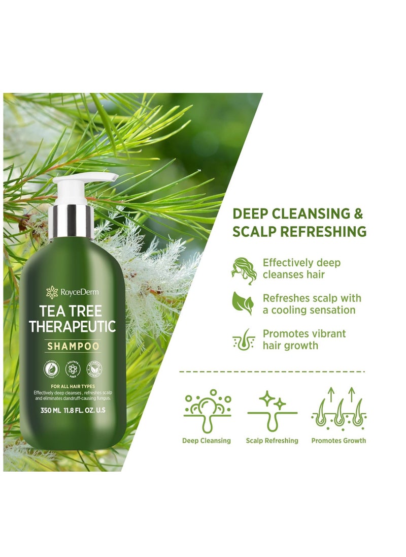 Roycederm - Roycederm Tea Tree Antifungal Shampoo: Folliculitis Shampoo for Dry Scalp, Dandruff, and Itchy Scalp - Medicated Clarifying shampoo with Tea Tree Oil, Paraben & Sulfate Free - Image 1