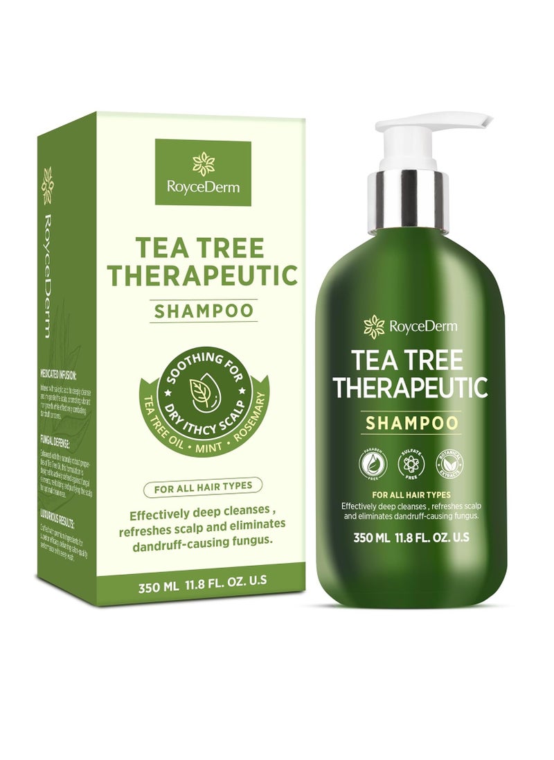 Roycederm - Roycederm Tea Tree Antifungal Shampoo: Folliculitis Shampoo for Dry Scalp, Dandruff, and Itchy Scalp - Medicated Clarifying shampoo with Tea Tree Oil, Paraben & Sulfate Free - Image 1