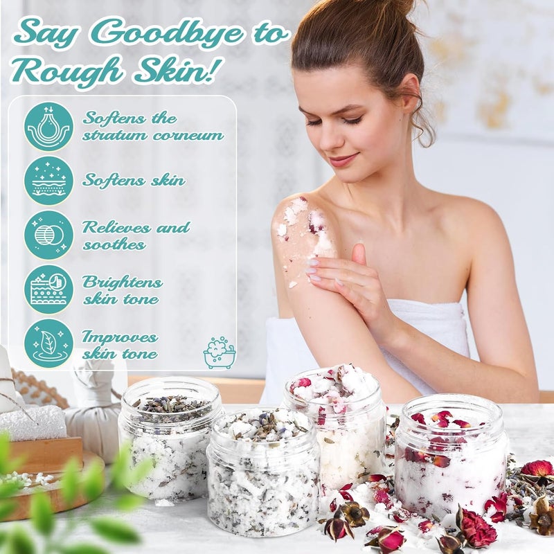 JUYRLE Body Scrub Making Kit Make Your Own Salt Body Scrub with Almond Oil Essential Oils Moisturizing and Exfoliating Dry Skin Hand Foot DIY Organic Body Scrubs Gifts For Women Men - Image 3