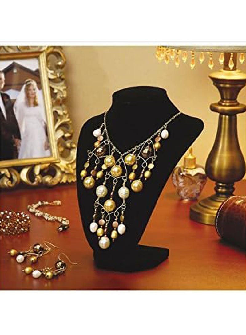 LINGWEI Jewelry Stand Neckmanniquin Necklace Holder Model Bust Stand Necklace Chain Jewelry Bust Neck Display Stand Holder Mannequin Black Velvet Necklace Jewelry Display Stand - Image 2