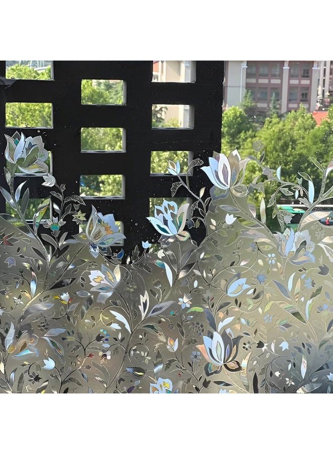Niviy No Glue Static Cling Window Film Decorative Pattern Design Glass Window Film Privacy Window Covers for Home/Bedroom/Bathroom Window Decor,35.4" x 78.7" - Image 3