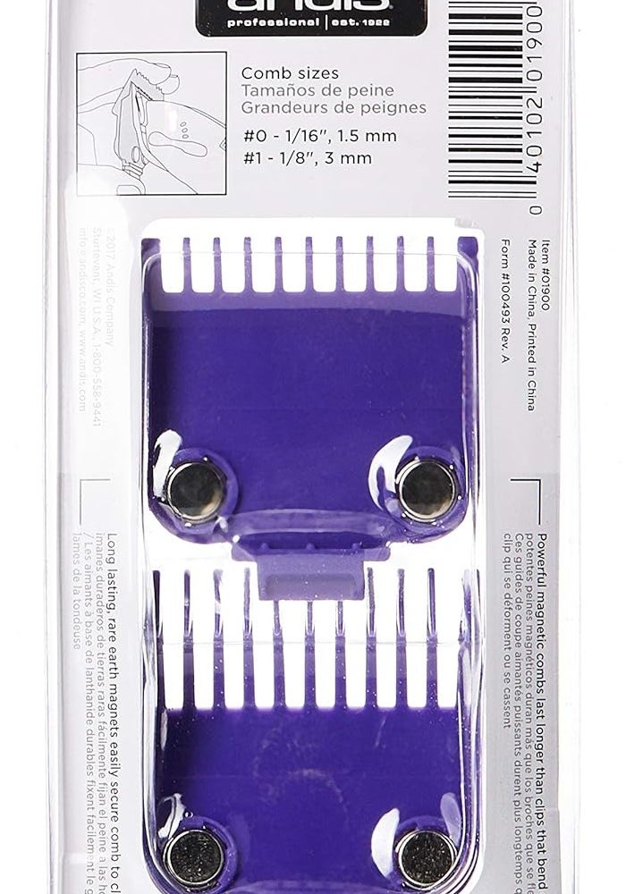 Andis 01900 Master Magnetic Comb Set - Dual Pack (2Pcs) in Purple - Image 2