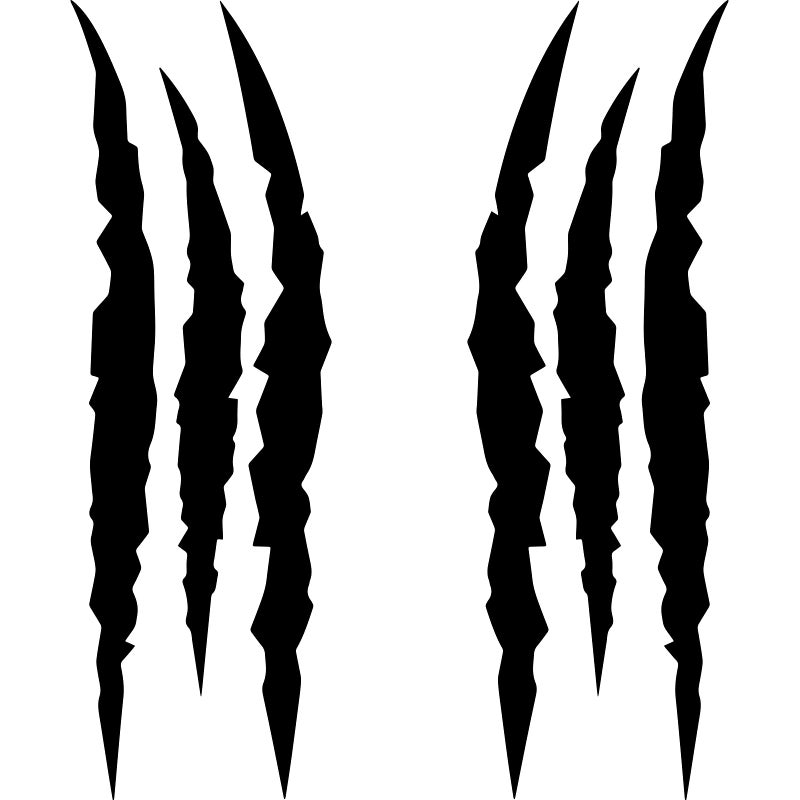 HungMieh 2PCS Claw Mark Car Decak, Car Headlight Decal/15.8 Inch, Monster Claw Scratch Stripe Stickers for Dodge Challenger/Charger, Black - Image 2
