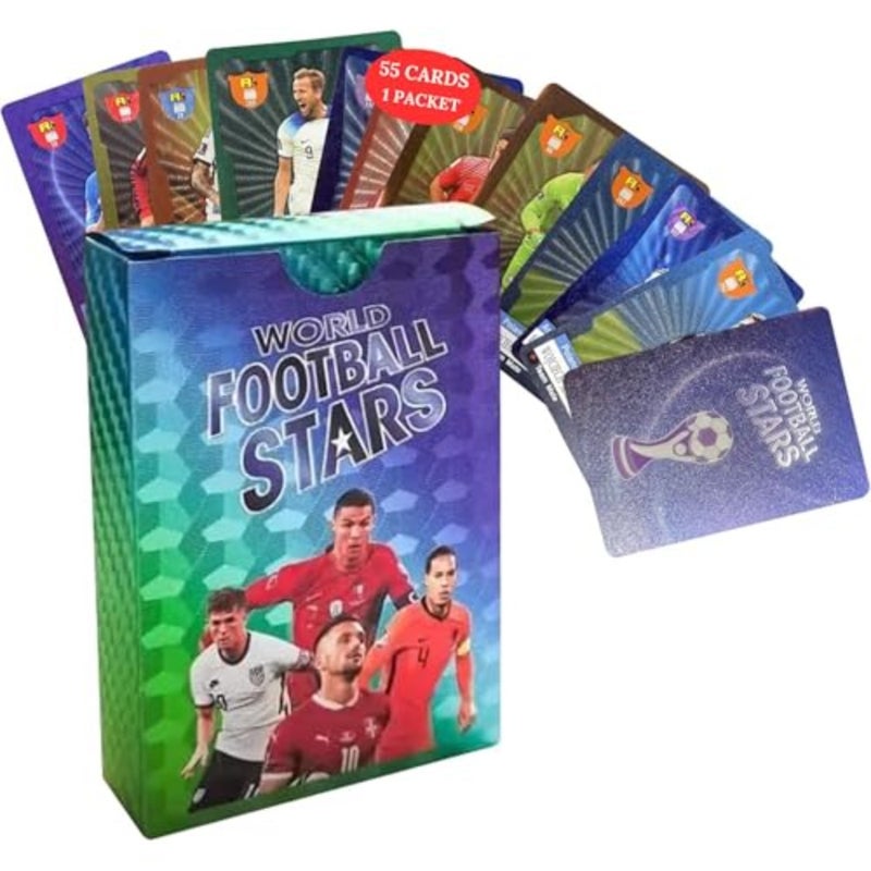 2026-27 Playing Soccer Cards 55 Non-Duplicate Cards Per Pack Fixed Card Set Unforgettable Moment for Friends, Siblings and Soccer Fans Printed on Premium Paper Multicolor Not Original - Image 1