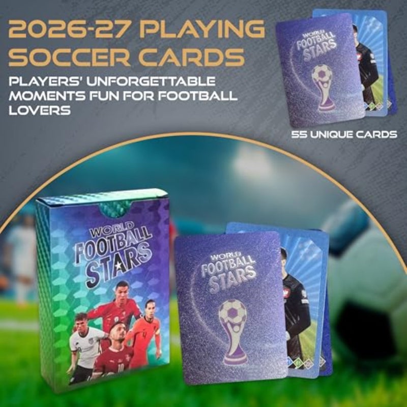 2026-27 Playing Soccer Cards 55 Non-Duplicate Cards Per Pack Fixed Card Set Unforgettable Moment for Friends, Siblings and Soccer Fans Printed on Premium Paper Multicolor Not Original - Image 5