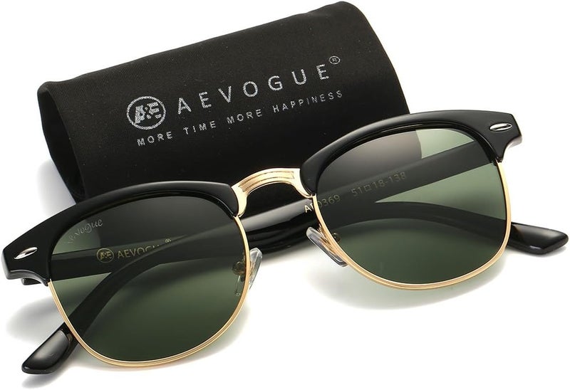 AEVOGUE 1 AEVOGUE نظارات شمسية مستقطبة للنساء والرجال بإطار شبه بدون حافة بتصميم ريترو AE0369 - Image 2