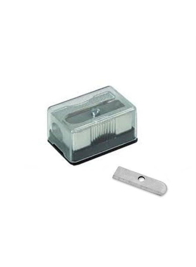 Single-hole metal pencil sharpener made of aluminum alloy, suitable for most adult and children's pencil sizes, with blade - 5 pieces - Image 1