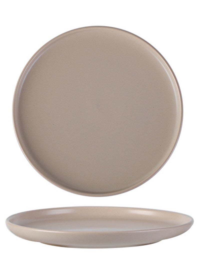 Wmlhome Creative ceramic cake flat plate home snack dish western steak dish pasta dish restaurant classics round 26cm dish plate  - Image 1
