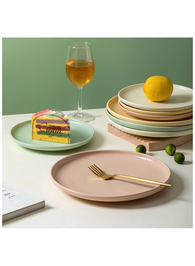 Wmlhome Creative ceramic cake flat plate home snack dish western steak dish pasta dish restaurant classics round 26cm dish plate  - Image 3