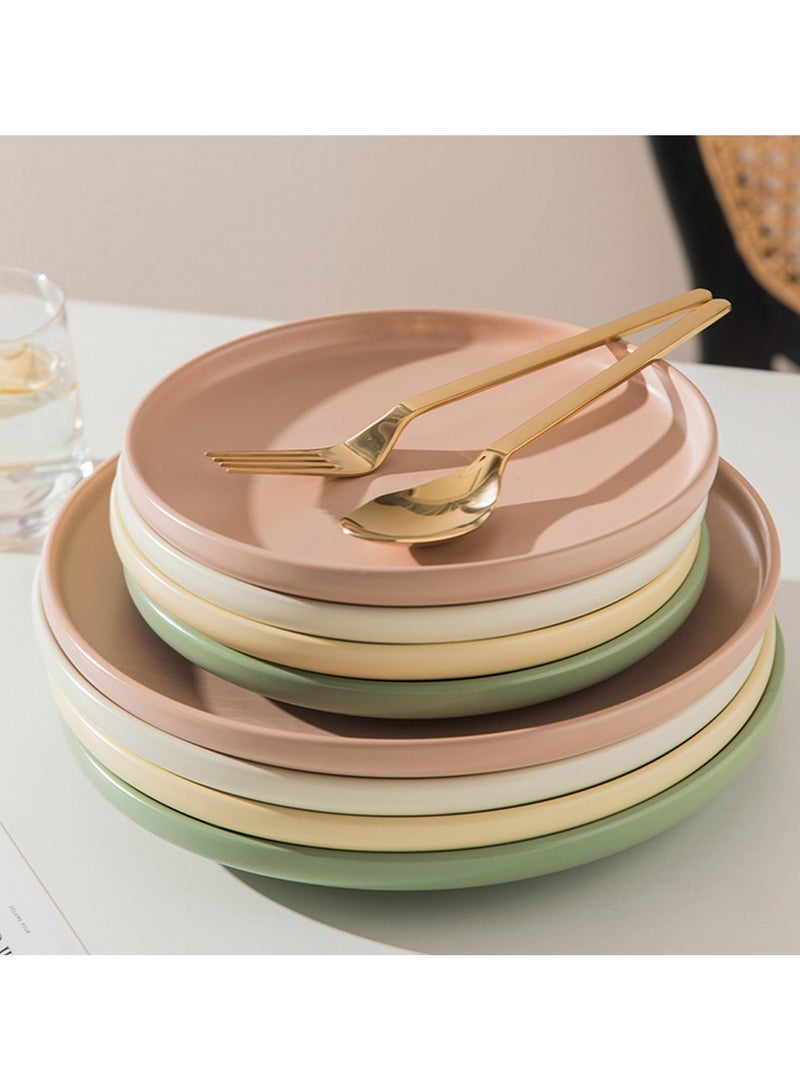 Wmlhome Creative ceramic cake flat plate home snack dish western steak dish pasta dish restaurant classics round 26cm dish plate  - Image 4