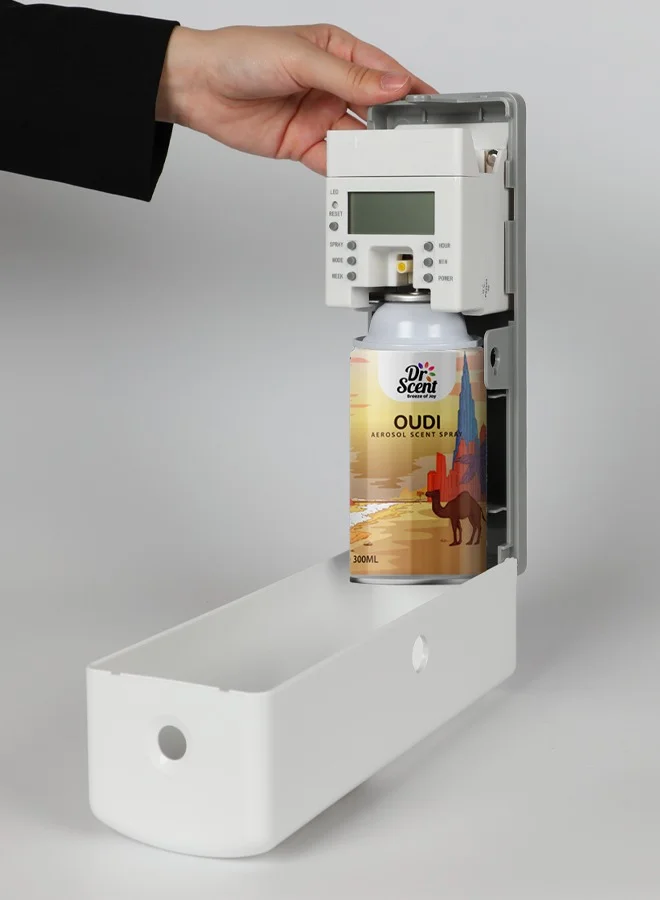 دكتور سينت دكتور سينت بريز أوف جوي، كومبو | موزع رذاذ معطر هواء أوتوماتيكي بشاشة LCD مع عبوة رذاذ رذاذ بسعة 300 مل | عطر طويل الأمد للمنزل والمكتب. (عودي)