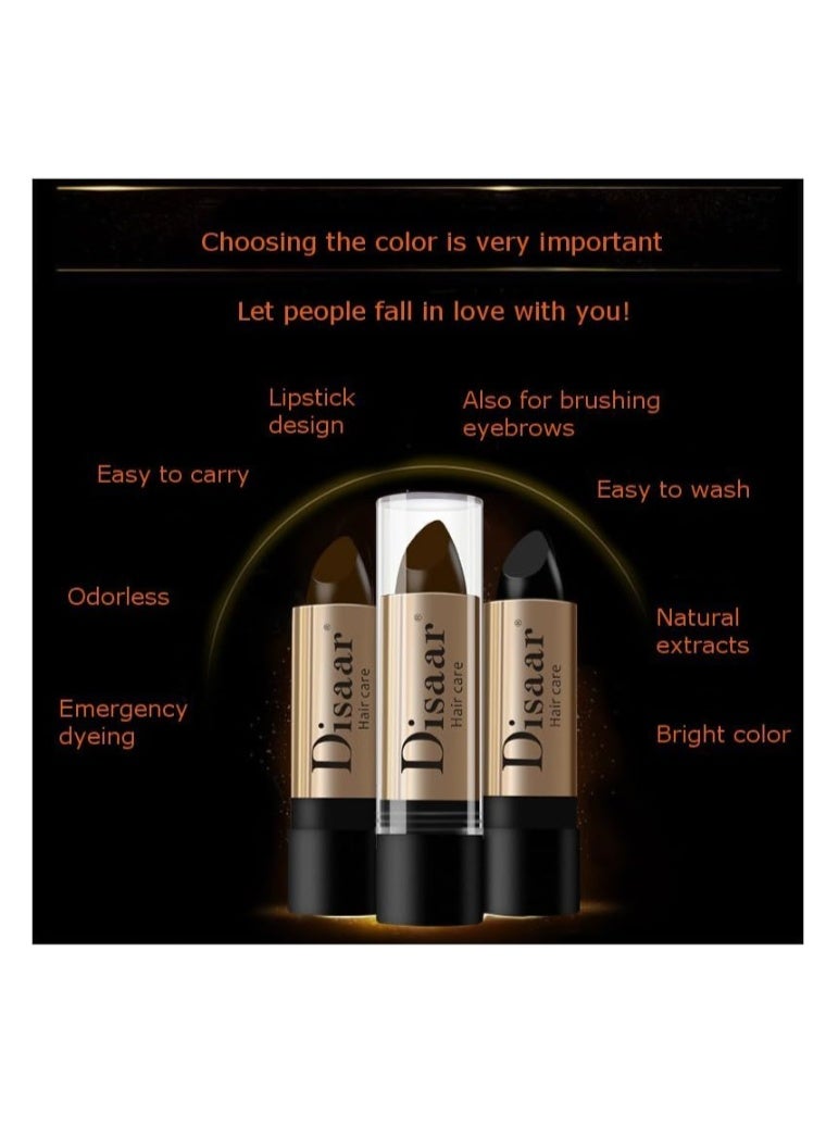 ديسار بلسم العناية بالشعر من ديزار لإخفاء الشعر الأبيض والرمادي، أحمر شفاه ملون - 10 غرام (أسود) - Image 4