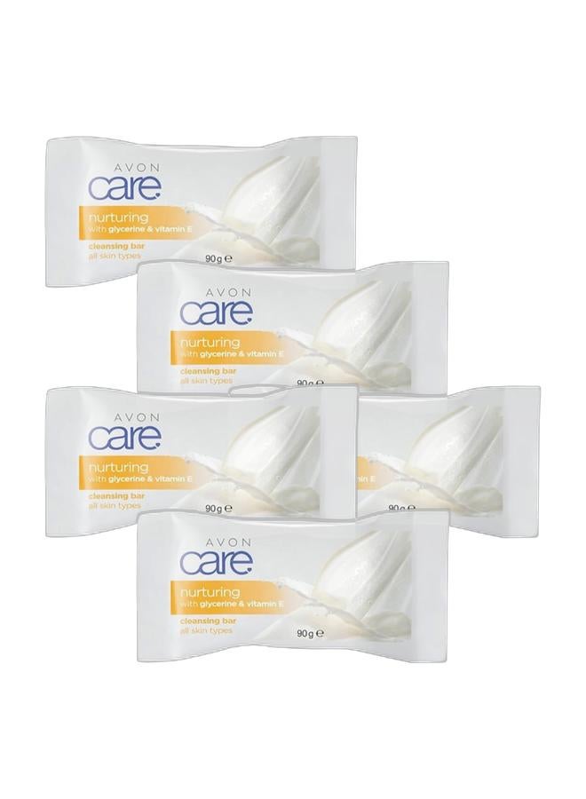 Avon Care With Glycerin And Vitamin E Cleansing Bar White 90ml - (Pack of 5) - Image 1