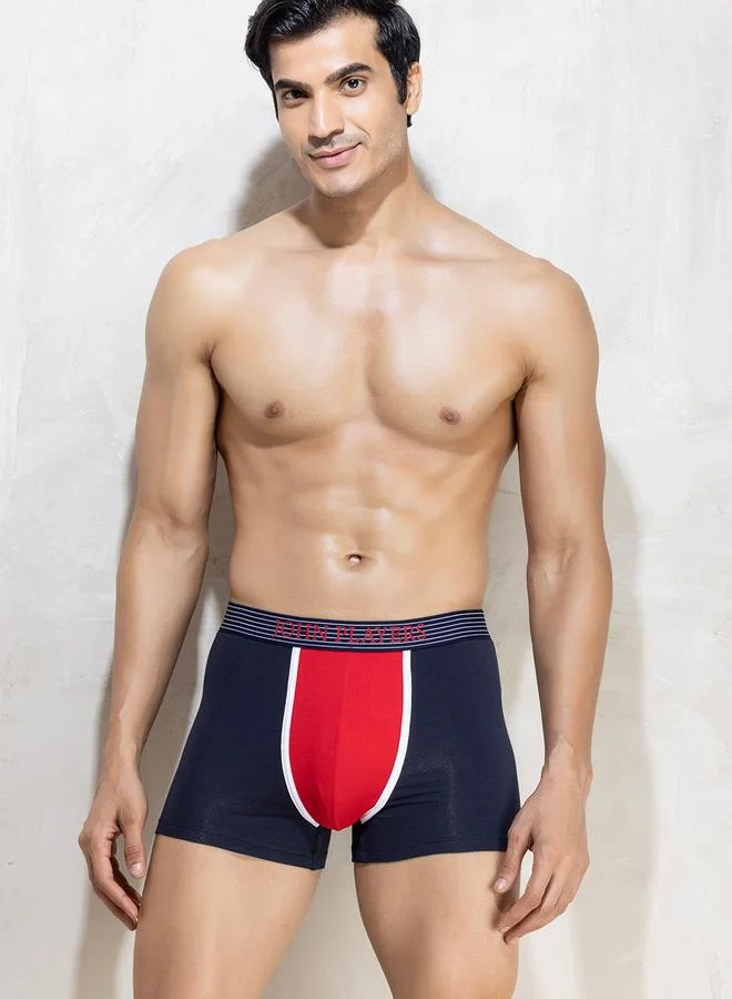 John Players Men Navy Blue Color Block Trunks