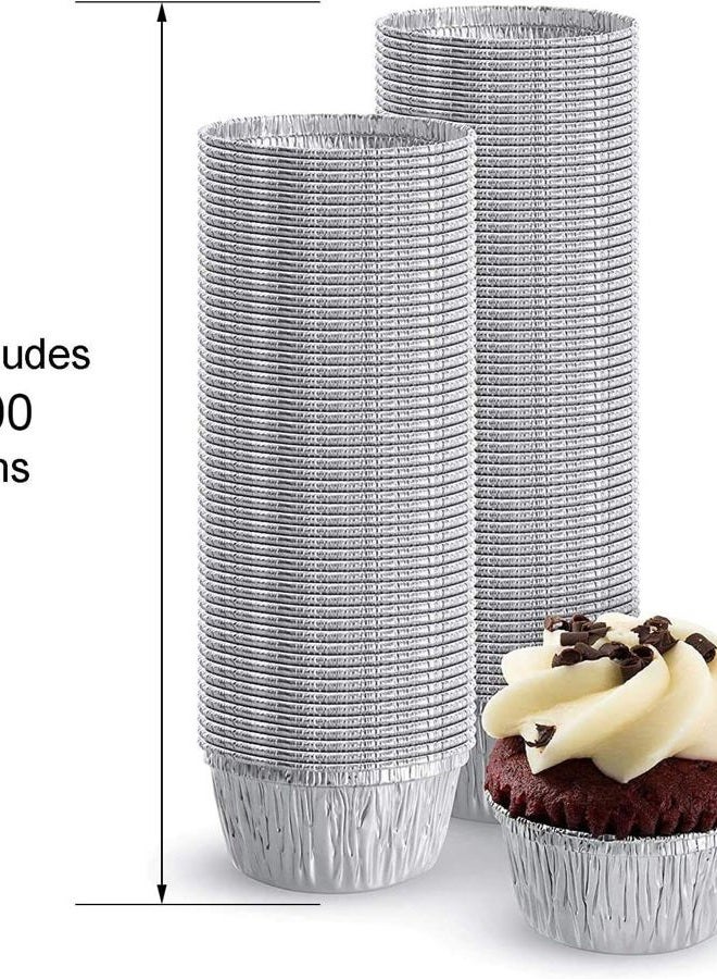 Ramekins Aluminum | Disposable Aluminum Foil | 4 Oz Aluminum Cupcake with Aluminum Foil Baking Standard Size Perfect for Souffle & Creme Brulee Baking Cups-300 Pcs - Image 2