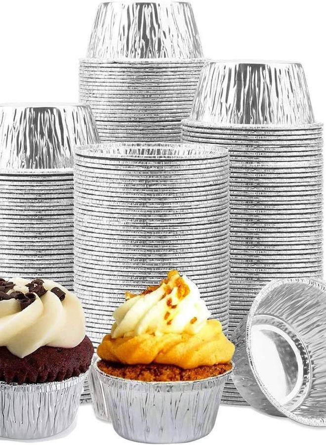 Ramekins Aluminum | Disposable Aluminum Foil | 4 Oz Aluminum Cupcake with Aluminum Foil Baking Standard Size Perfect for Souffle & Creme Brulee Baking Cups-300 Pcs - Image 1