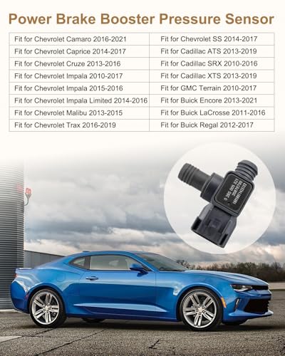 JUQAFY Power Brake Booster Pressure Sensor Fit for Chevrolet Camaro Caprice Cruze, Fit for Cadillac ATS SRX XTS, Fit for GMC Terrain, Fit for Buick Encore LaCrosse Regal, Replace 20876799 - Image 2