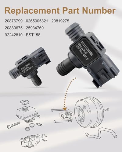 JUQAFY Power Brake Booster Pressure Sensor Fit for Chevrolet Camaro Caprice Cruze, Fit for Cadillac ATS SRX XTS, Fit for GMC Terrain, Fit for Buick Encore LaCrosse Regal, Replace 20876799 - Image 3