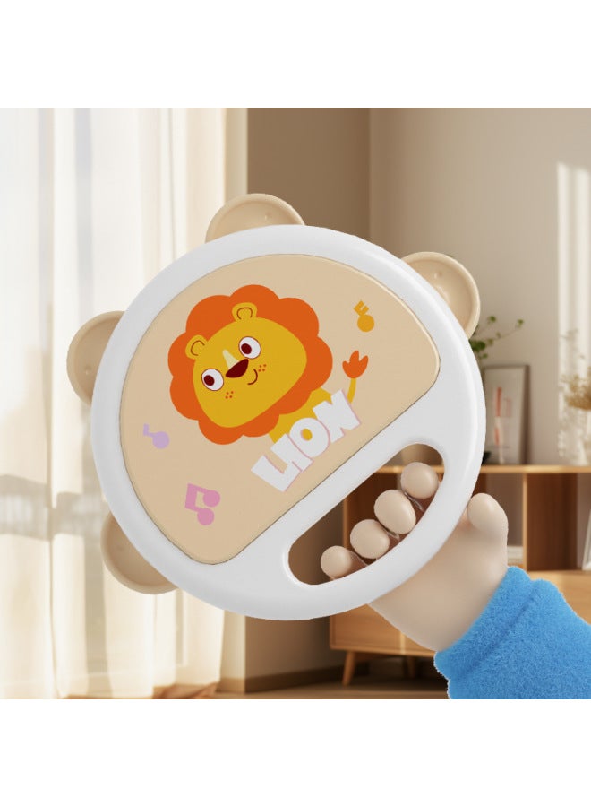 Children's Toy Rattle Clapping Drum Rocket Rattle Giraffe Sand Hammer Baby 3-12 Months Anfu Toy-Color:Lion Clapping Drum - Image 1
